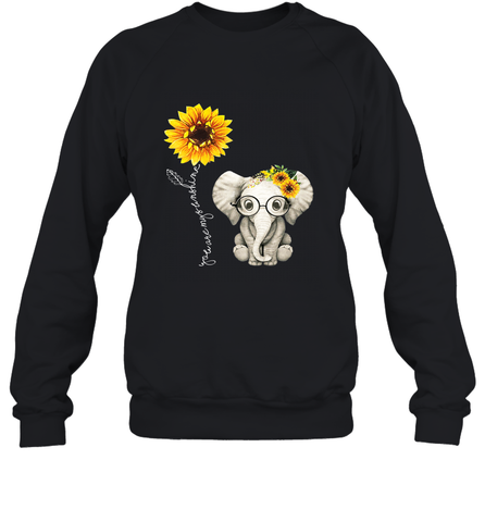 You Are My Sunshine Hippie Sunflower Elephant Gift Friend Crewneck Sweatshirt Crewneck Sweatshirt / Black / S Crewneck Sweatshirt - belovedtshirt