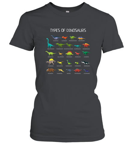 Types Of Dinosaurs Women's T-Shirt Women's T-Shirt / Black / S Women's T-Shirt - belovedtshirt
