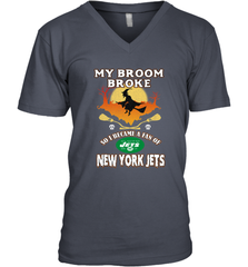 Broom Broke So I Became A fan of New York Jets  NFL Halloween Costume Men's V-Neck Men's V-Neck - belovedtshirt