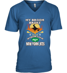 Broom Broke So I Became A fan of New York Jets  NFL Halloween Costume Men's V-Neck Men's V-Neck - belovedtshirt