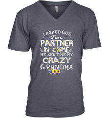 Crazy Grandma Partner in Crime design Men's V-Neck Men's V-Neck - belovedtshirt