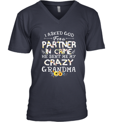 Crazy Grandma Partner in Crime design Men's V-Neck Men's V-Neck - belovedtshirt