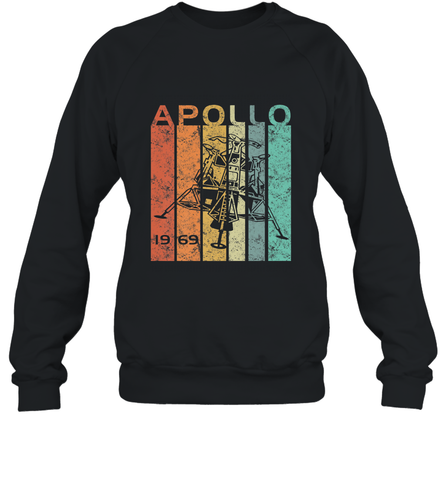 Retro Apollo 11 50th Anniversary Moon Landing 1969 2019 Crewneck Sweatshirt Crewneck Sweatshirt / Black / S Crewneck Sweatshirt - belovedtshirt