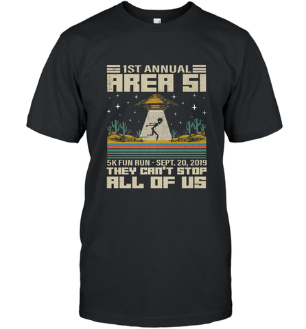 Storm Area 51 5K Fun Run They Can't Stop Us All Vintage UFO Men's T-Shirt Men's T-Shirt / Black / S Men's T-Shirt - belovedtshirt