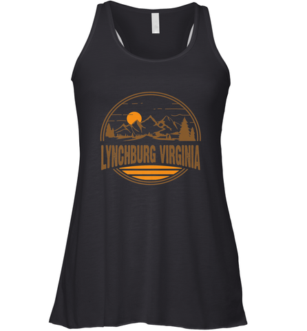 Vintage Lynchburg, Virginia Mountain Hiking Souvenir Print Women's Racerback Tank Women's Racerback Tank / Black / XS Women's Racerback Tank - belovedtshirt
