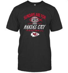 Sundays Are For Jesus and Kansas City Funny Football Men's T-Shirt