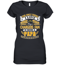 NFL The Only Thing I Love More Than Being A Los Angeles Chargers Fan Is Being A Papa Football Women's V-Neck T-Shirt