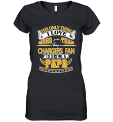 NFL The Only Thing I Love More Than Being A Los Angeles Chargers Fan Is Being A Papa Football Women's V-Neck T-Shirt Women's V-Neck T-Shirt - belovedtshirt