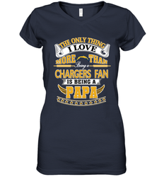 NFL The Only Thing I Love More Than Being A Los Angeles Chargers Fan Is Being A Papa Football Women's V-Neck T-Shirt
