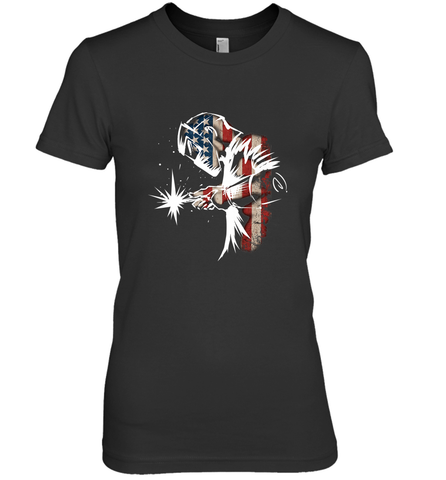 Welder American Flag USA Patriotic Welder Gift Women's Premium T-Shirt Women's Premium T-Shirt / Black / XS Women's Premium T-Shirt - belovedtshirt