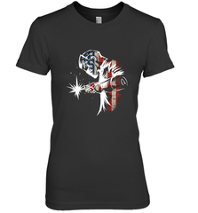 Welder American Flag USA Patriotic Welder Gift Women's Premium T-Shirt Women's Premium T-Shirt - belovedtshirt