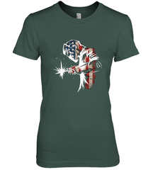 Welder American Flag USA Patriotic Welder Gift Women's Premium T-Shirt Women's Premium T-Shirt - belovedtshirt