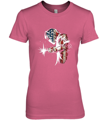 Welder American Flag USA Patriotic Welder Gift Women's Premium T-Shirt Women's Premium T-Shirt - belovedtshirt