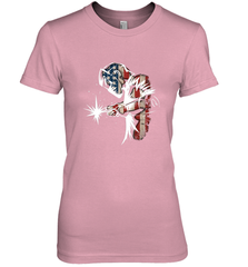 Welder American Flag USA Patriotic Welder Gift Women's Premium T-Shirt Women's Premium T-Shirt - belovedtshirt