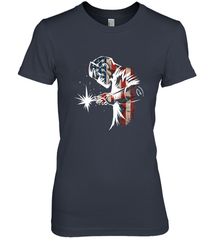 Welder American Flag USA Patriotic Welder Gift Women's Premium T-Shirt Women's Premium T-Shirt - belovedtshirt