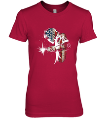 Welder American Flag USA Patriotic Welder Gift Women's Premium T-Shirt Women's Premium T-Shirt - belovedtshirt
