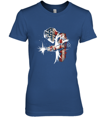 Welder American Flag USA Patriotic Welder Gift Women's Premium T-Shirt Women's Premium T-Shirt - belovedtshirt