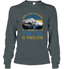 Being A Dad Is An Honor Being Papa Is Priceless Grandpa t Long Sleeve T-Shirt Apparel - belovedtshirt