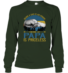 Being A Dad Is An Honor Being Papa Is Priceless Grandpa t Long Sleeve T-Shirt Apparel - belovedtshirt