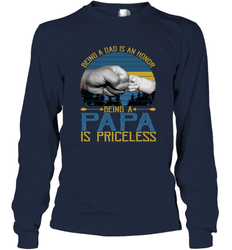 Being A Dad Is An Honor Being Papa Is Priceless Grandpa t Long Sleeve T-Shirt
