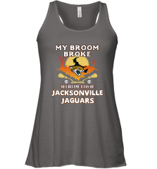 Broom Broke So I Became A Fan of Jacksonville Jaguars NFL Halloween Costume Women's Racerback Tank Women's Racerback Tank - belovedtshirt