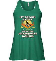 Broom Broke So I Became A Fan of Jacksonville Jaguars NFL Halloween Costume Women's Racerback Tank Women's Racerback Tank - belovedtshirt
