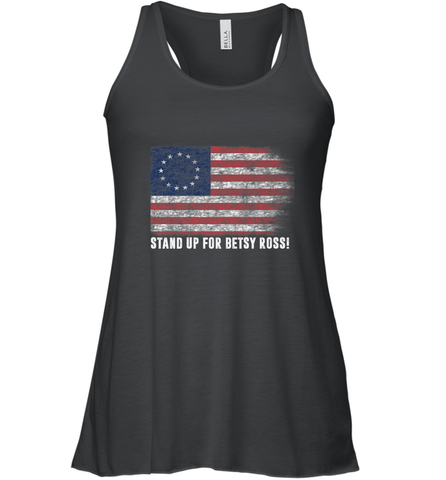 Patriotic 1776 Tee Respect the Flag Stand up for Betsy Ross Women's Racerback Tank Women's Racerback Tank / Black / XS Women's Racerback Tank - belovedtshirt