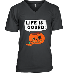 Funny Life Is Gourd Halloween Trick Or Treat Pumpkin Men's V-Neck