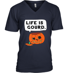 Funny Life Is Gourd Halloween Trick Or Treat Pumpkin Men's V-Neck Men's V-Neck - belovedtshirt