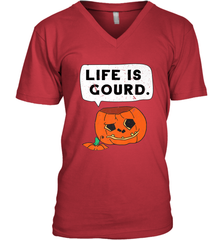 Funny Life Is Gourd Halloween Trick Or Treat Pumpkin Men's V-Neck Men's V-Neck - belovedtshirt