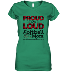 Proud And Loud Softball Mom Women's V-Neck T-Shirt Women's V-Neck T-Shirt - belovedtshirt