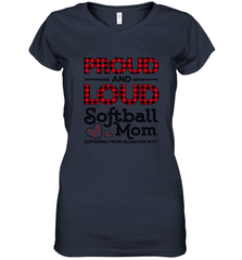 Proud And Loud Softball Mom Women's V-Neck T-Shirt Women's V-Neck T-Shirt - belovedtshirt