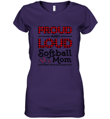Proud And Loud Softball Mom Women's V-Neck T-Shirt Women's V-Neck T-Shirt - belovedtshirt