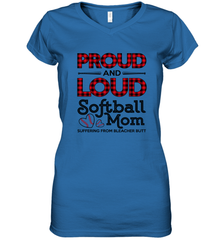 Proud And Loud Softball Mom Women's V-Neck T-Shirt Women's V-Neck T-Shirt - belovedtshirt