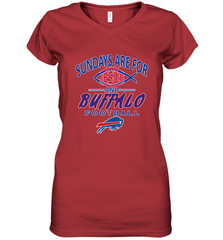 Sundays Are For Jesus and Buffalo Funny Christian Football 1 Women's V-Neck T-Shirt Women's V-Neck T-Shirt - belovedtshirt