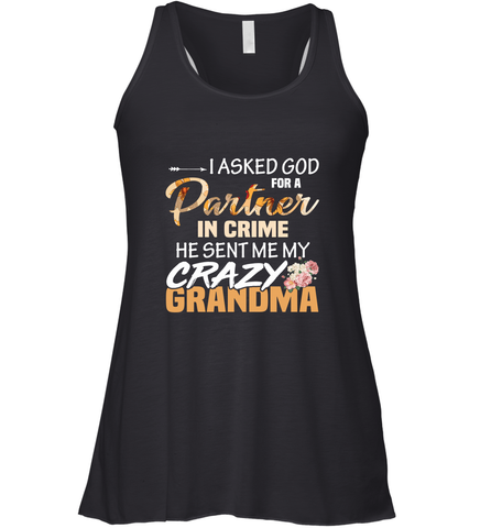 Crazy Grandma Partner in crime Women's Racerback Tank Women's Racerback Tank / Black / XS Women's Racerback Tank - belovedtshirt