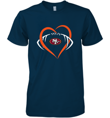 NFL San Francisco Heart Love Football Men's Premium T-Shirt Men's Premium T-Shirt - belovedtshirt