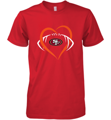 NFL San Francisco Heart Love Football Men's Premium T-Shirt Men's Premium T-Shirt - belovedtshirt