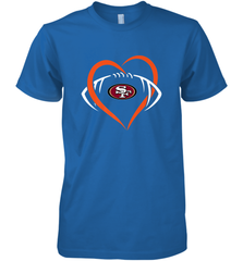 NFL San Francisco Heart Love Football Men's Premium T-Shirt Men's Premium T-Shirt - belovedtshirt
