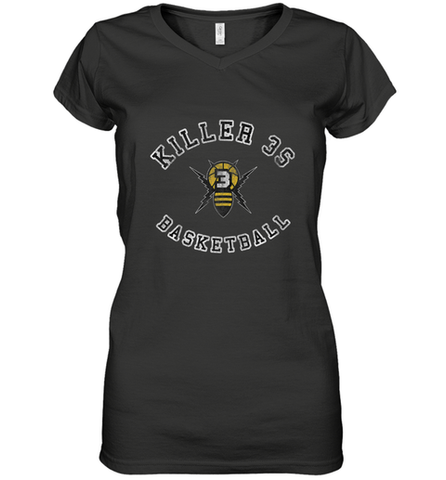 BIG3 Killer 3s Simple Logo Women's V-Neck T-Shirt Women's V-Neck T-Shirt / Black / S Women's V-Neck T-Shirt - belovedtshirt