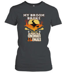 Broom Broke So I Became A fan of Cincinnati Bengals Halloween Costume Women's T-Shirt