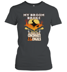 Broom Broke So I Became A fan of Cincinnati Bengals Halloween Costume Women's T-Shirt Women's T-Shirt - belovedtshirt