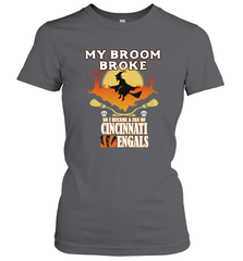 Broom Broke So I Became A fan of Cincinnati Bengals Halloween Costume Women's T-Shirt Women's T-Shirt - belovedtshirt