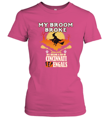 Broom Broke So I Became A fan of Cincinnati Bengals Halloween Costume Women's T-Shirt Women's T-Shirt - belovedtshirt