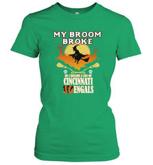 Broom Broke So I Became A fan of Cincinnati Bengals Halloween Costume Women's T-Shirt Women's T-Shirt - belovedtshirt