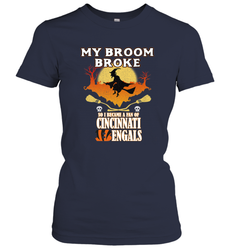 Broom Broke So I Became A fan of Cincinnati Bengals Halloween Costume Women's T-Shirt