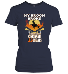 Broom Broke So I Became A fan of Cincinnati Bengals Halloween Costume Women's T-Shirt Women's T-Shirt - belovedtshirt