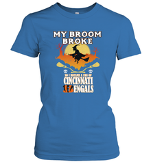Broom Broke So I Became A fan of Cincinnati Bengals Halloween Costume Women's T-Shirt Women's T-Shirt - belovedtshirt