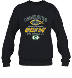 Sundays Are For Jesus and Green Bay Funny Christian Football 1 Crewneck Sweatshirt