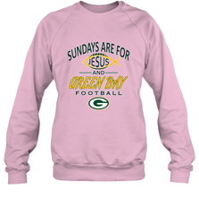 Sundays Are For Jesus and Green Bay Funny Christian Football 1 Crewneck Sweatshirt Crewneck Sweatshirt - belovedtshirt